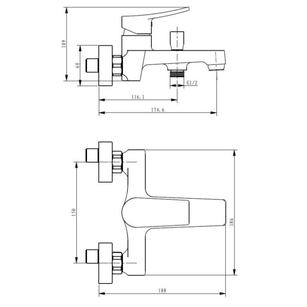Смеситель для ванны Savol SK-H3101, сатин. Фото 2