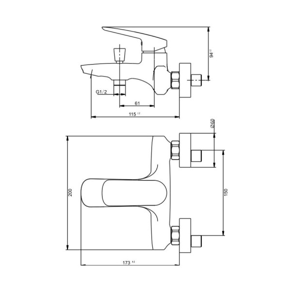 Смеситель для ванны Savol SK-H7101, хром. Фото 2
