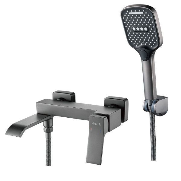 Смеситель для ванны Shevanik S4002T, оружейная сталь. Фото 1