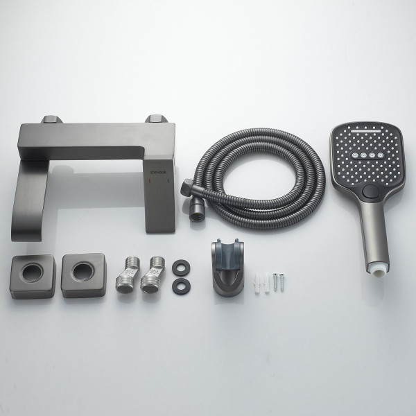 Смеситель для ванны Shevanik S4002T, оружейная сталь. Фото 3