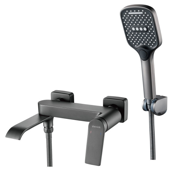 Смеситель для ванны Shevanik S4102T, оружейная сталь. Фото 1