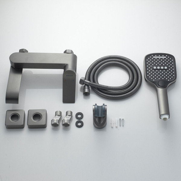 Смеситель для ванны Shevanik S4102T, оружейная сталь. Фото 3