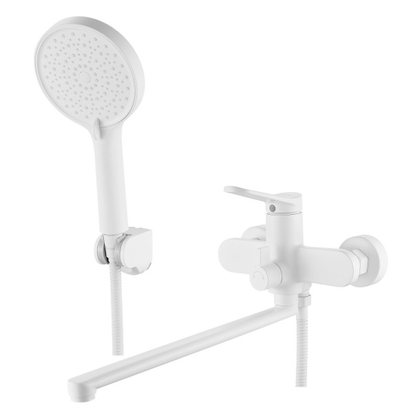 Смеситель для ванны Shevanik S4322C, белый. Фото 1