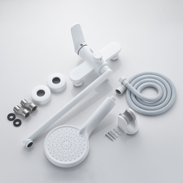 Смеситель для ванны Shevanik S4322C, белый. Фото 3