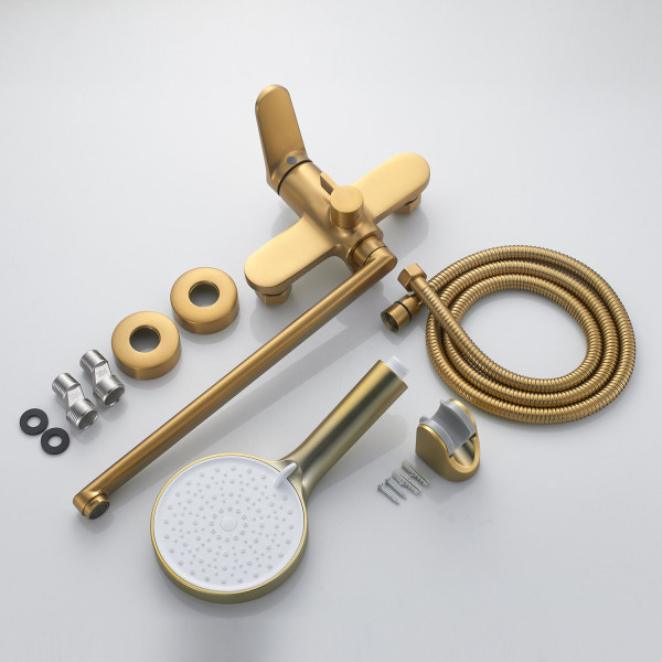 Смеситель для ванны Shevanik S4322G, золотой сатин. Фото 3