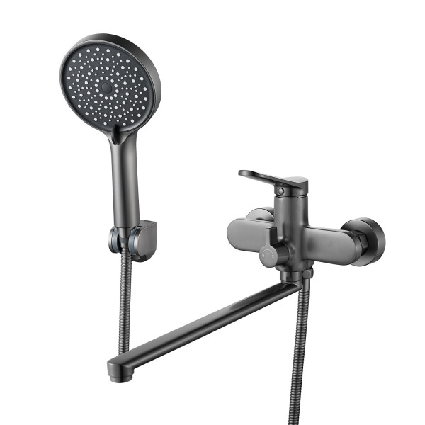 Смеситель для ванны Shevanik S4322T, оружейная сталь. Фото 1