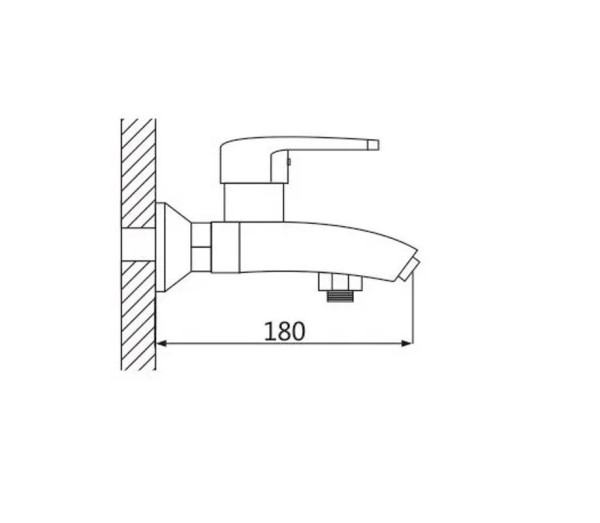 Смеситель для ванны Shevanik S5002F, белый/хром. Фото 2
