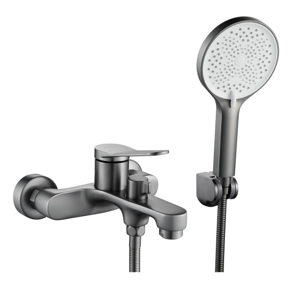 Смеситель для ванны Shevanik S6202T, оружейная сталь. Фото 1