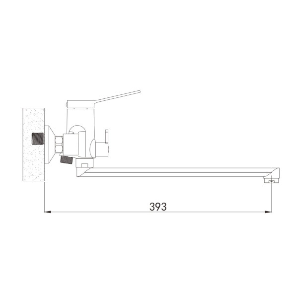 Смеситель для ванны Shevanik S6222H, черный. Фото 2
