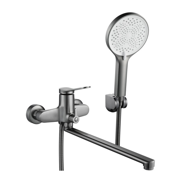 Смеситель для ванны Shevanik S6222T, оружейная сталь. Фото 1