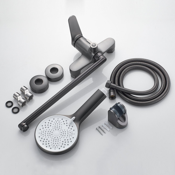 Смеситель для ванны Shevanik S6222T, оружейная сталь. Фото 3