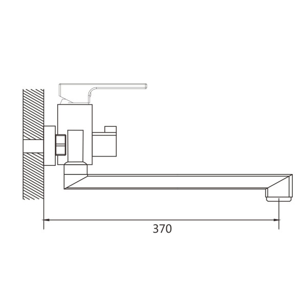 Смеситель для ванны Shevanik S8222T, оружейная сталь. Фото 2