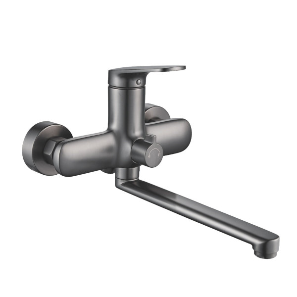 Смеситель для ванны Shevanik S8502T, оружейная сталь. Фото 1