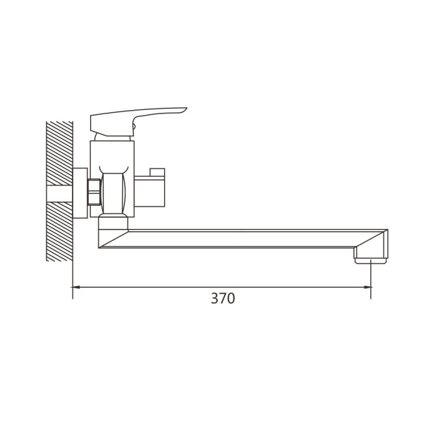 Смеситель для ванны Shevanik S8522T, оружейная сталь. Фото 2