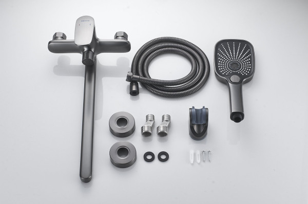 Смеситель для ванны Shevanik S8522T, оружейная сталь. Фото 3