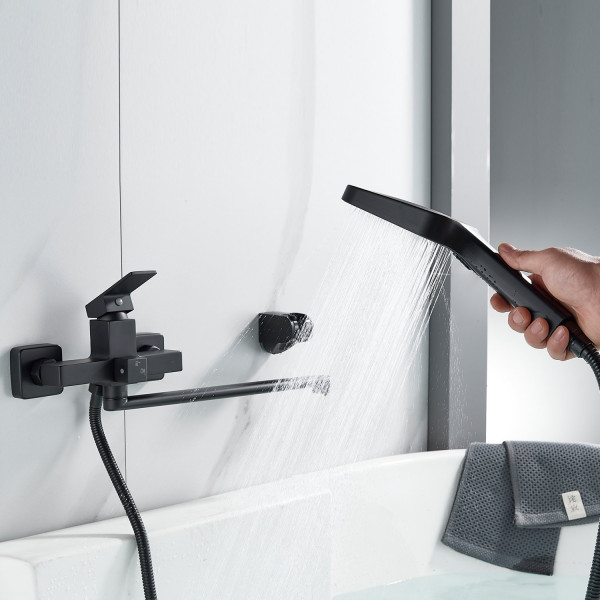 Смеситель для ванны Shevanik S9622H, черный. Фото 5