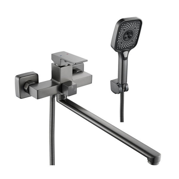 Смеситель для ванны Shevanik S9622T, оружейная сталь. Фото 1