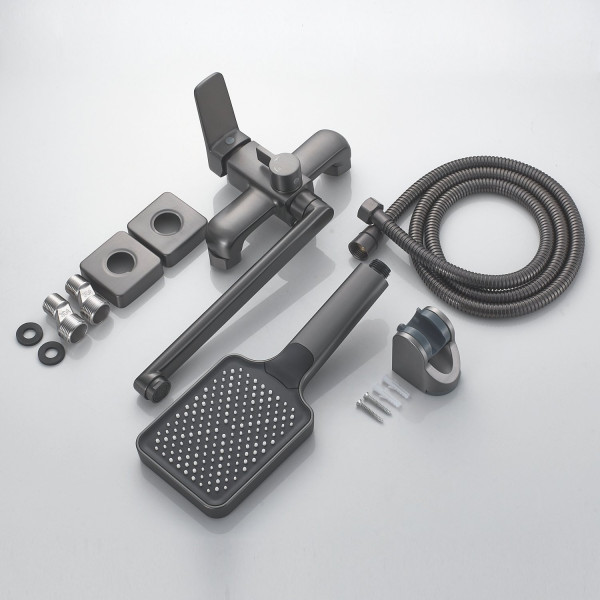 Смеситель для ванны Shevanik S9902T, оружейная сталь. Фото 3