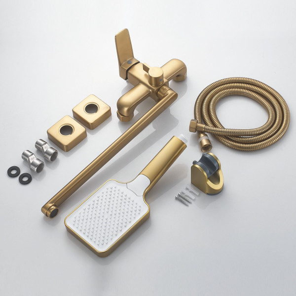 Смеситель для ванны Shevanik S9922G, золотой сатин. Фото 3