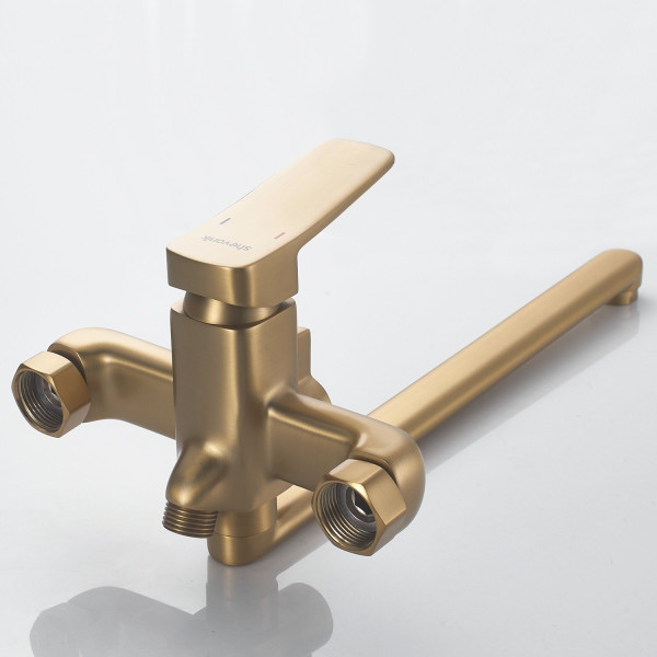 Смеситель для ванны Shevanik S9922G, золотой сатин. Фото 5