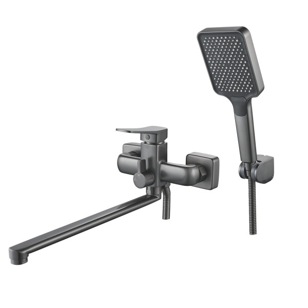 Смеситель для ванны Shevanik S9922T, оружейная сталь. Фото 1