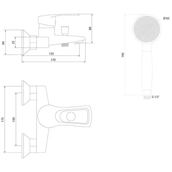 Смеситель для ванны Славен СЛ-ОД-Ц30, хром. Фото 2