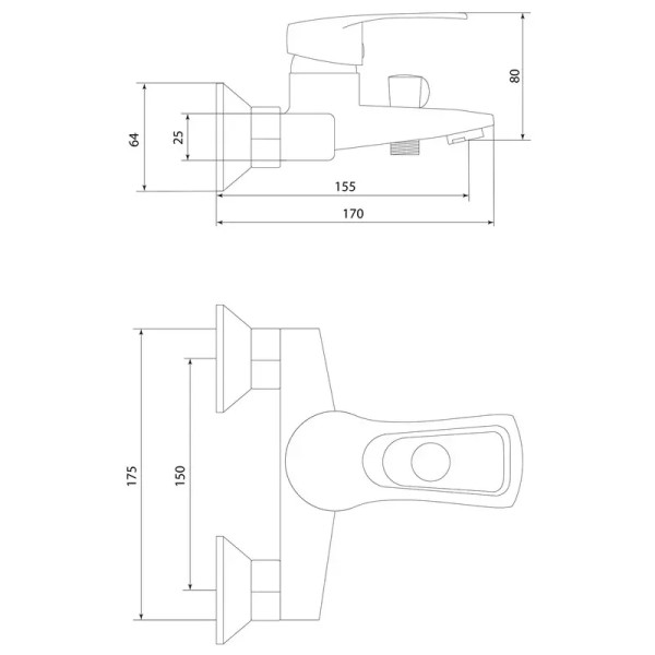 Смеситель для ванны Славен СЛ-ОД-Ц33, хром. Фото 2