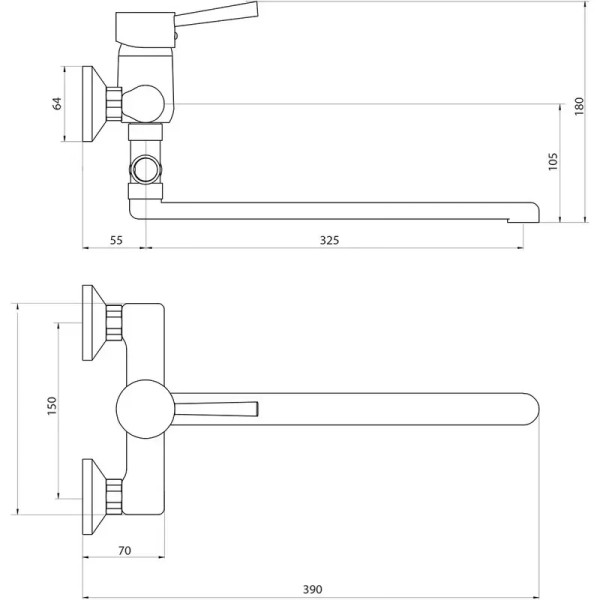 Смеситель для ванны Славен СЛ-ОД-Д31, хром. Фото 2