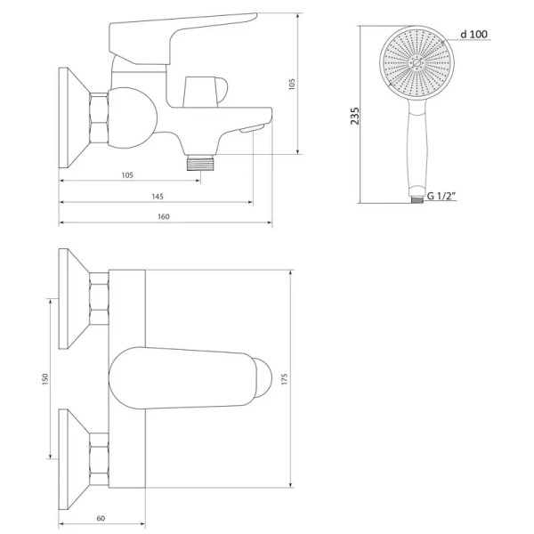 Смеситель для ванны Славен СЛ-ОД-З30, хром. Фото 2