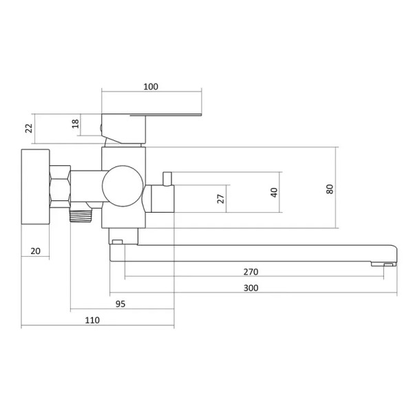 Смеситель для ванны Славен СЛ-ОД-Ж31, сатин. Фото 2