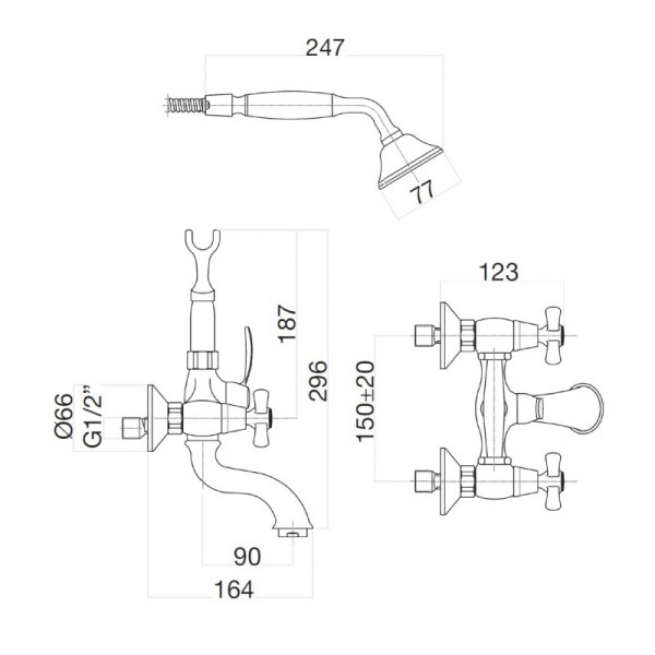 Смеситель для ванны Webert Armony AM720201060, медь. Фото 2