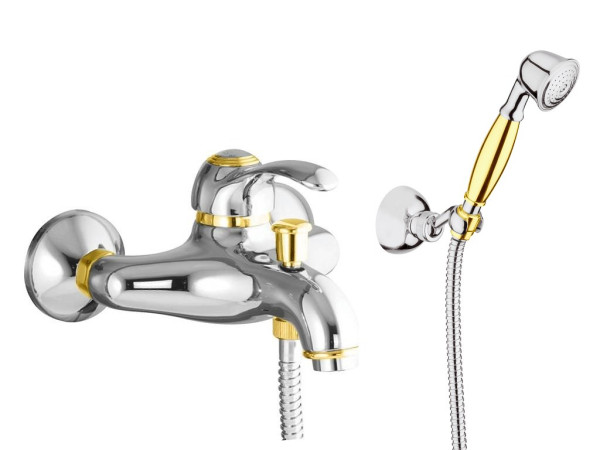 Смеситель для ванны Webert Aurora AU850101017(153), хром/золото. Фото 1
