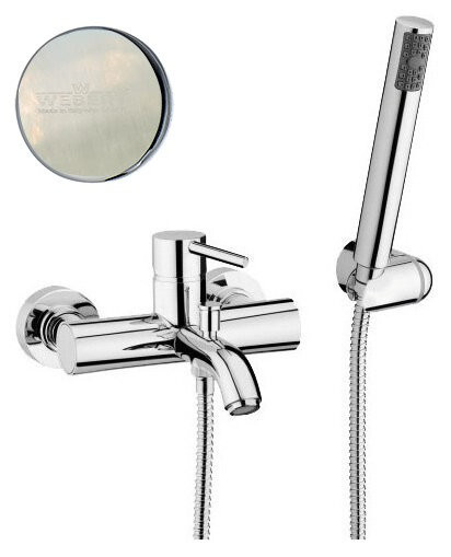 Смеситель для ванны Webert Elio EL850101345, никель. Фото 1