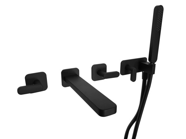 Смеситель для ванны Webert Living LV720901560, черный. Фото 1