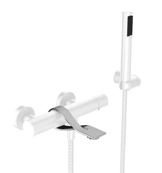 Смеситель для ванны Webert One-B NB850101741, белый/сталь. Фото 1