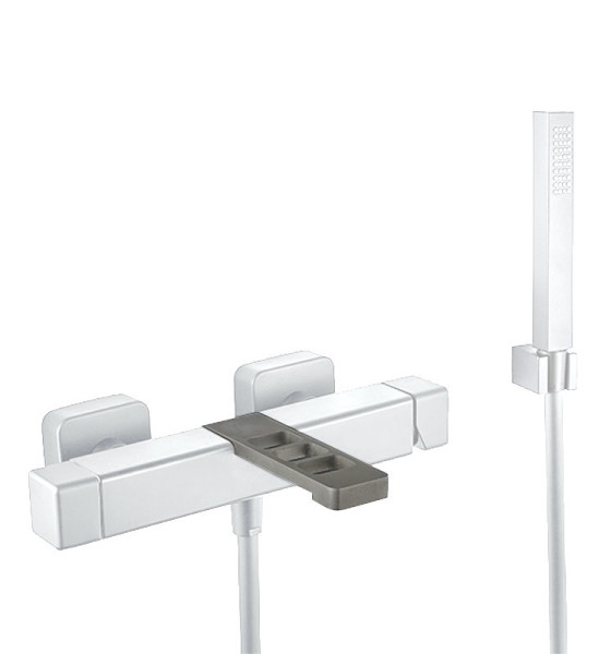 Смеситель для ванны Webert One-X OX850101741, белый/сталь. Фото 1