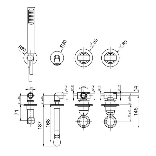 Смеситель для ванны Webert Opera OA860312980, розовое золото. Фото 2