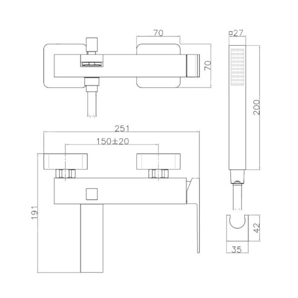 Смеситель для ванны Webert Pegaso PE850101010, золото. Фото 2