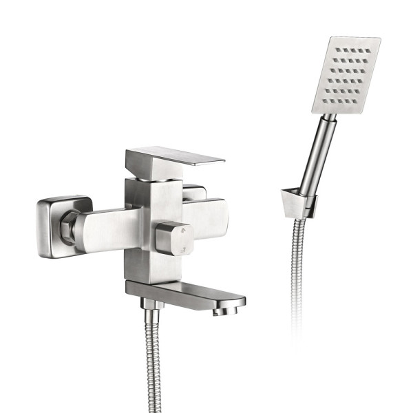 Смеситель для ванны WesnaArt KUBUS KUB13-310, сатин. Фото 1