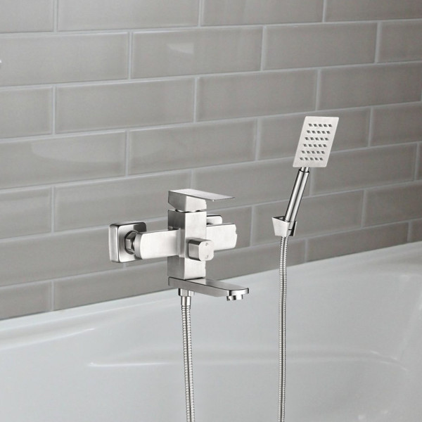 Смеситель для ванны WesnaArt KUBUS KUB13-310, сатин. Фото 3