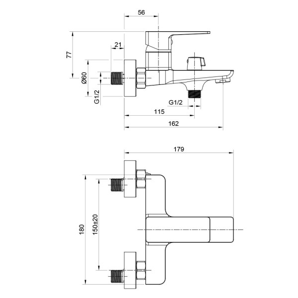 Смеситель для ванны WesnaArt NARCIS NAR06-310BL-25201, черный. Фото 2