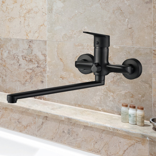 Смеситель для ванны WesnaArt NOVA NOV03-320Black, черный. Фото 3