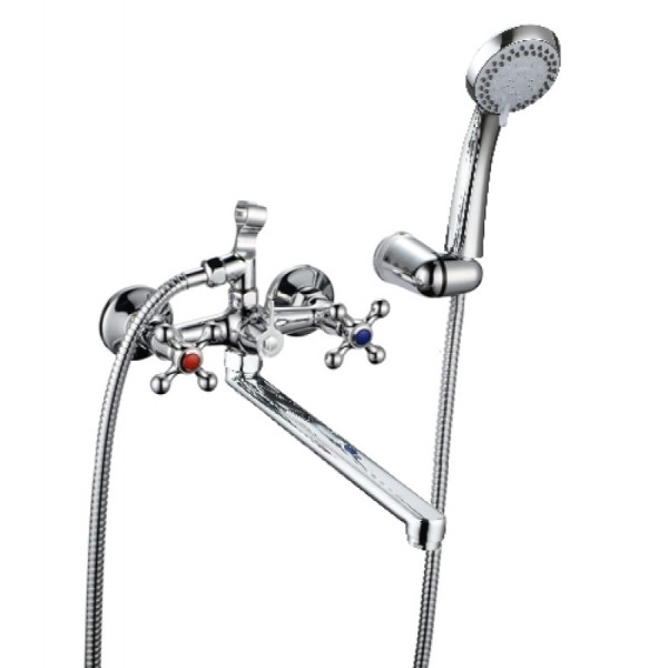 Смеситель КС КРЕСТ (8707254) для ванны, керамика, плоск.излив 300мм. Фото 1