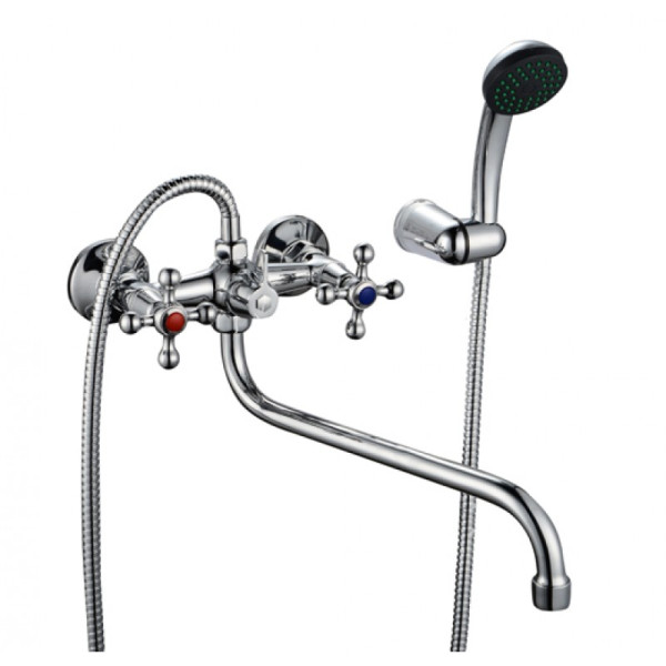 Смеситель КС КРЕСТ РУС подкл. (95172) для ванны, резина, S излив 320мм. Фото 1