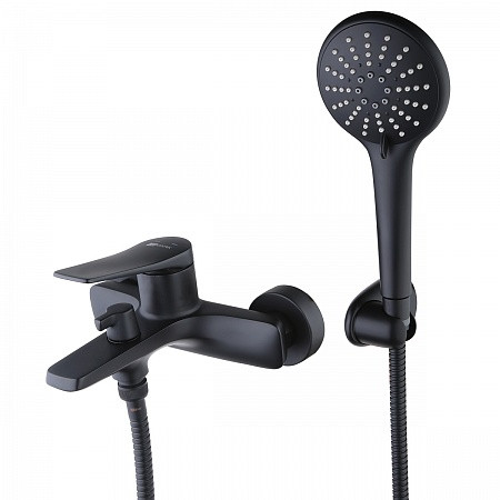 Смеситель Lemark Bronx LM3714BL для ванны с коротким изливом, дивертор с кер. пласт., с аксессуарами. Фото 1