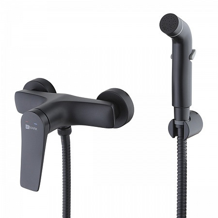 Смеситель Lemark Bronx LM3718BL настенный с гигиеническим душем, черный. Фото 1
