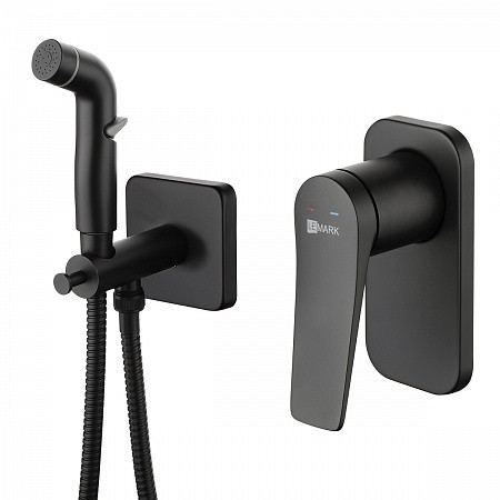 Смеситель Lemark Bronx LM3719BL с гигиеническим душем, встраиваемый, черный. Фото 1