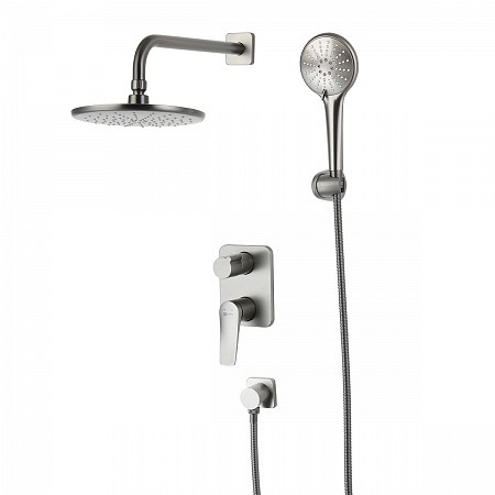 Смеситель Lemark Bronx LM3729GM для душа встраиваемый с дополнительной 3-функц. лейкой, графит. Фото 1