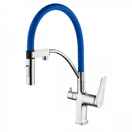 Смеситель Lemark Comfort LM3074C-Blue для кухни, с гибким изливом, с подключ. к фильтру питьевой вод. Фото 1