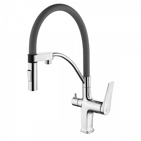 Смеситель Lemark Comfort LM3074C-Gray для кухни, с гибким изливом, с подключ. к фильтру питьевой вод. Фото 1